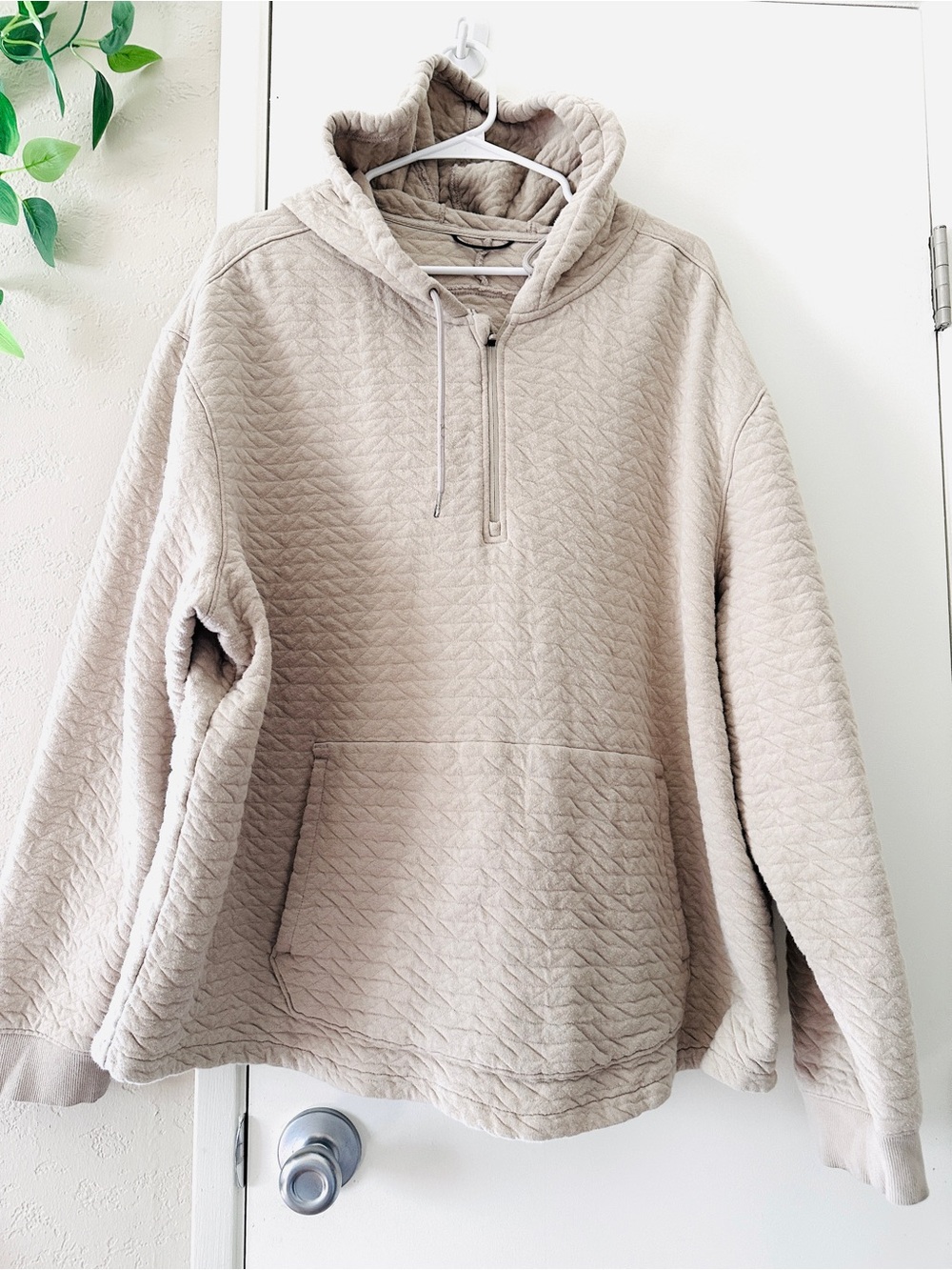all in motion Quilted Beige Half-Zip Hoodie Size XXL